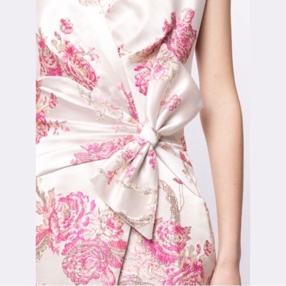 TADASHI SHOJI SHINOBU OBI-WRAP DRESS BLOSSOM BPM20544M Size 2 NWT - Picture 8 of 9